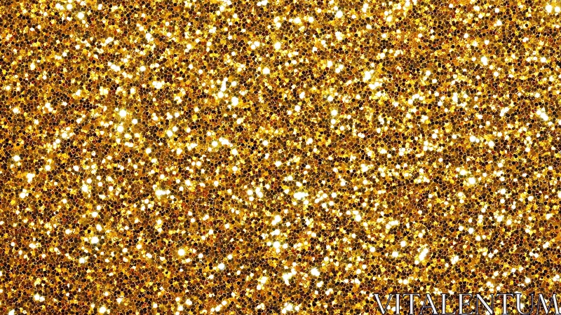 Gold glitter surface displays dense hexagonal reflective pattern