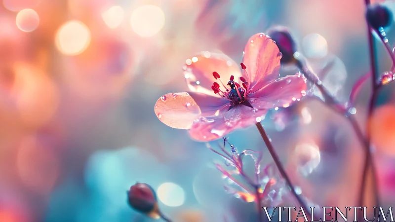 Delicate Flower Petals Glistening with Morning Dew