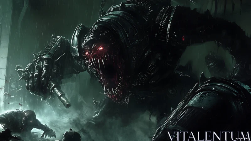 Cybernetic demon unleashes brutal assault in storm