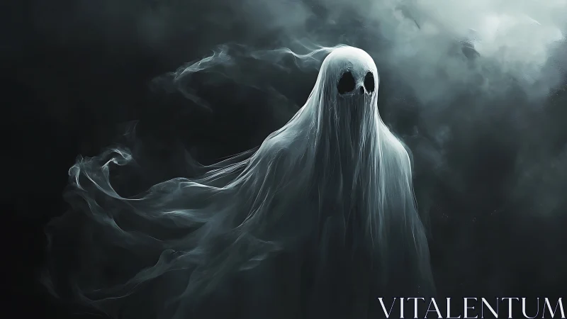 Translucent hooded specter form suspended in dark mist.