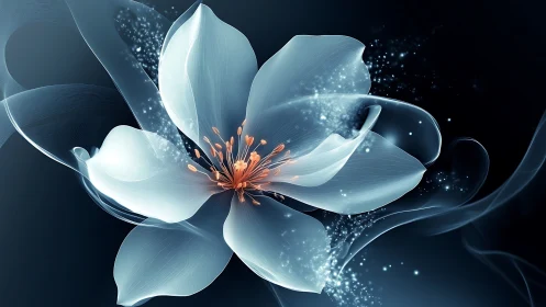 Luminous Magnolia Rendered with Particle Light Effects.