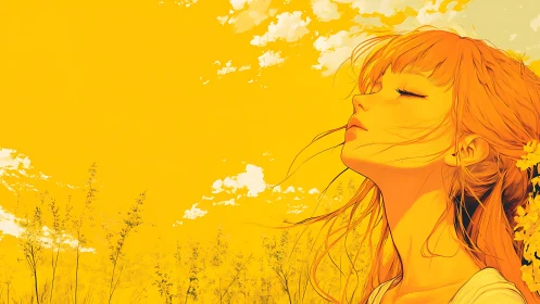 Chromatic wind study of sunlit profile in saffron field.