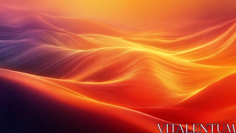 Glowing abstract waves in warm red and orange gradients.