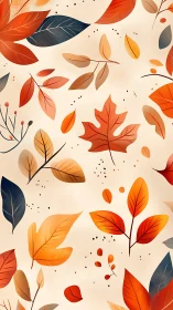 Autumn foliage pattern with stylized leaves in warm palette.