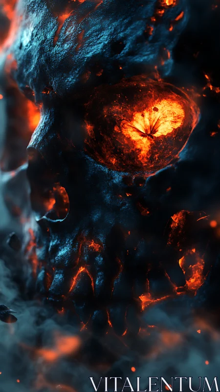 Molten ember skull glows with intense fiery energy