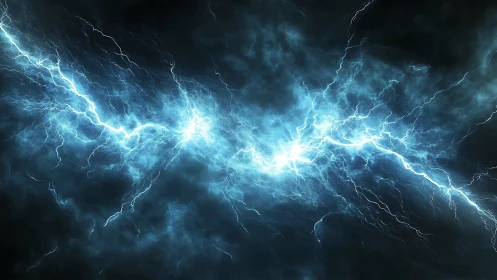 High-voltage plasma arc rendered as luminous electric turbulence