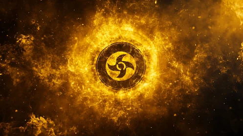 Sacred Fire Mandala Symbol Glows Bright.