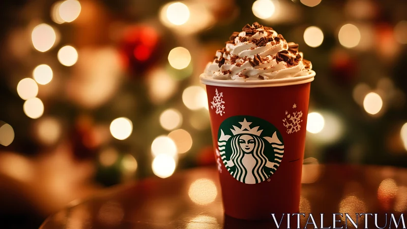 Whipped-cream peaks hold court in a bokeh-lit holiday night