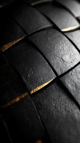 Midnight obsidian tiles veined with molten gold accents.