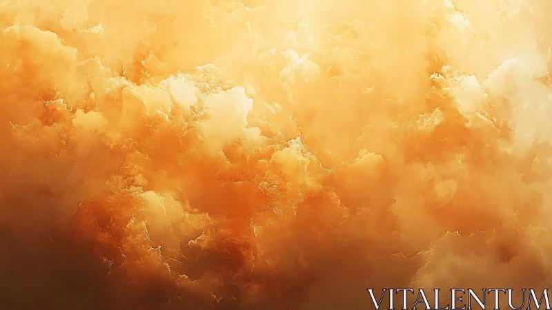 Diffuse cloud-like orange formations occupy the entire frame