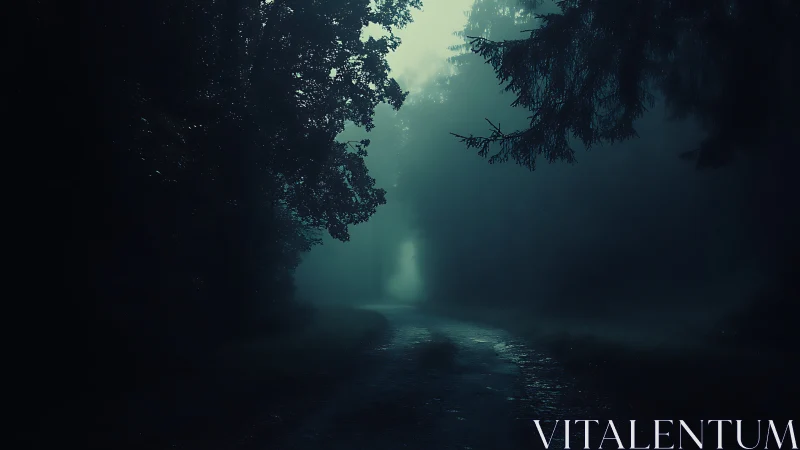 Ethereal Forest Canopy with Volumetric Light Rays Through Misty Woodland.