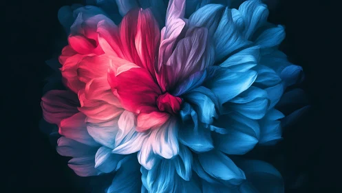 Chromatic Bloom: Where Crimson Meets Azure.