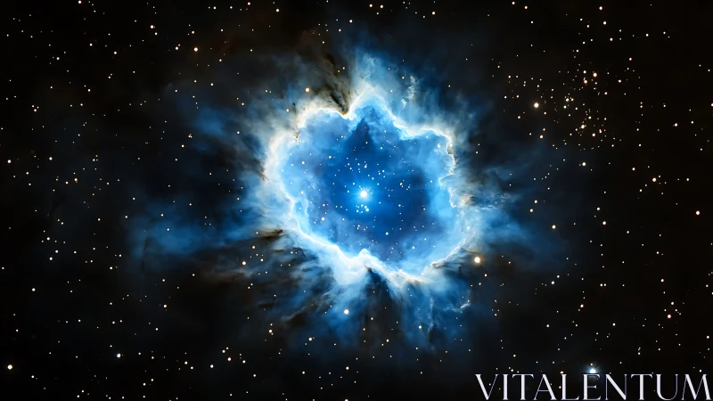 Starlit blossom opens quietly in the deep black of space