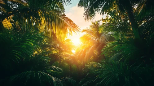 Dense tropical palm canopy with low sun penetration.
