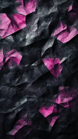 Cracked magenta shards cut through dark textured stone field