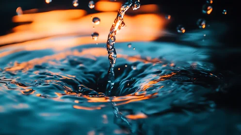 Glowing water ripple captures a quiet moment of reflection.