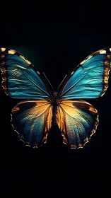 Luminous twilight butterfly stitches fire and ocean together