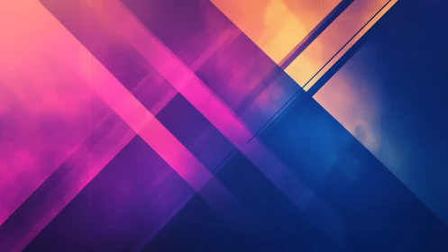 Soft neon crossroads of color in a gentle evening glow.