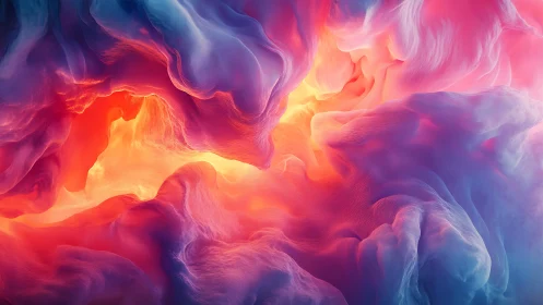 Radiant nebula clouds swirl around molten light core.