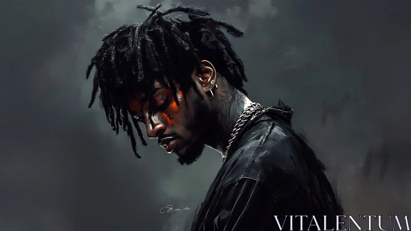 Moody digital portrait captures introspective street artist