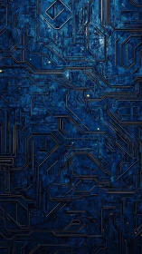 Dark blue circuit board texture with linear pathways.