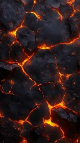 Molten Lava Surface with Glowing Fissures