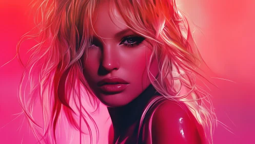 High-saturation digital portrait with cinematic neon rim lighting