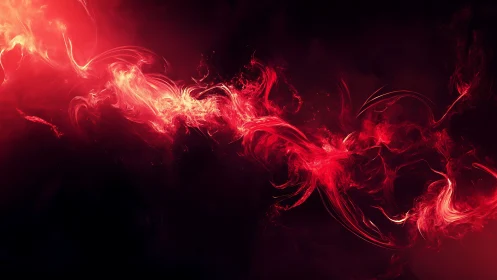 Red liquid swirl motion on dark background.