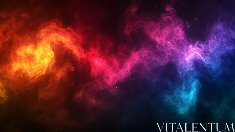 Chromatic nebula stream rendered as luminous digital plasma