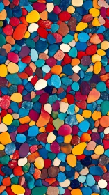 Colorful river stones create a joyful burst of playful energy