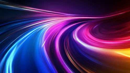 Neon velocity trails carve a cosmic ribbon through night.