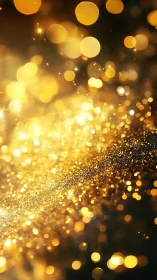 Golden stardust cascade in a glowing bokeh dreamfield.