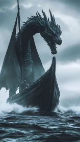 Storm-scarred dragon stoically helms a ghostly viking raid