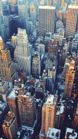 Dense high rise cityscape with varied midtown skyscrapers.