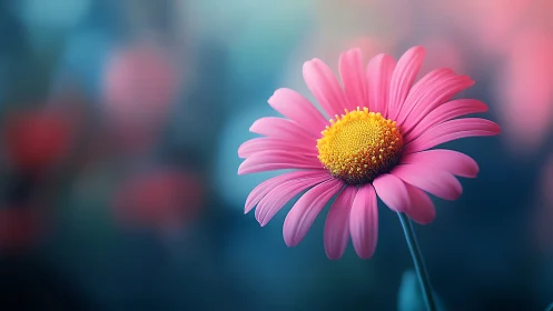 Magenta Bloom Commands Soft Focus Stage with Golden Heart