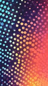 Prismatic dot waves drift through neon dusk gradients. Period.