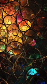 Fractal bubble lattice reveals luminous chromatic nebulae