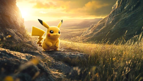 Sunny hillside moment with a bright, curious electric friend.