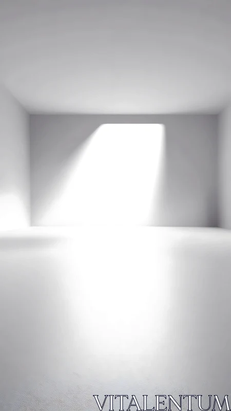 Soft daylight pours into a peaceful empty white room