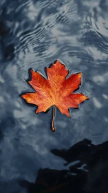 Hydrodynamic drift of a maple leaf on low-turbulence water surface.
