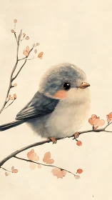 Delicate Songbird Perches Among Spring's Whispered Blossoms