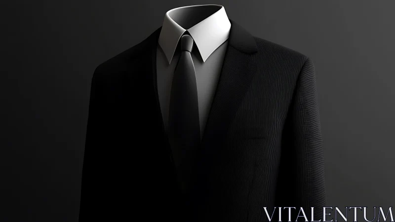 Formal Business Attire 3D Rendering: Minimalist Suit Composition.
