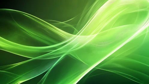 Green luminous waveforms intersect across a gradient field