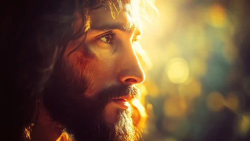 Sunlit profile turns quiet sorrow into molten reverence