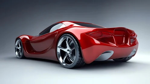 Crimson speed sculpture curves into futuristic streetdreams.