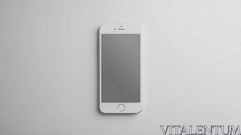 White iPhone displayed against neutral gray background with minimalist presentation.