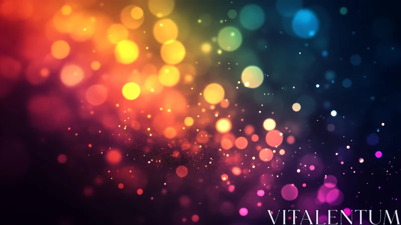 Vibrant abstract bokeh lights in colorful gradient digital art.