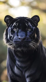 Black Panther Portrait. Intense feline gaze, powerful presence.
