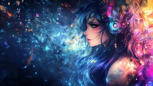 Psychoacoustic nebula portrait with chromatic wave dispersion.