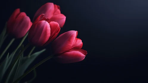 Silhouetted Tulip Petals with Backlighting and Translucent Vein Architecture.